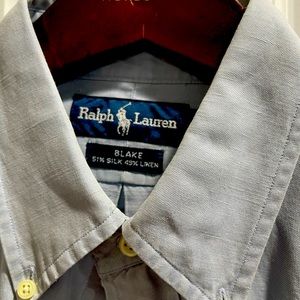 Polo XL blue shirt silk/linen